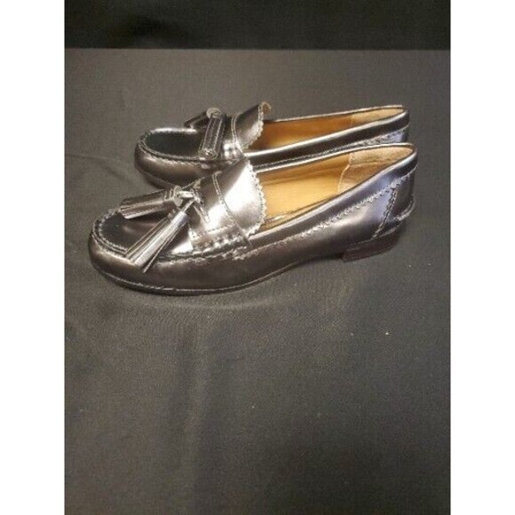 Coach Haydee Silver Pewter Metallic Leather Tasseled Loafer Shoes Size 6B NWOT - Picture 5 of 6
